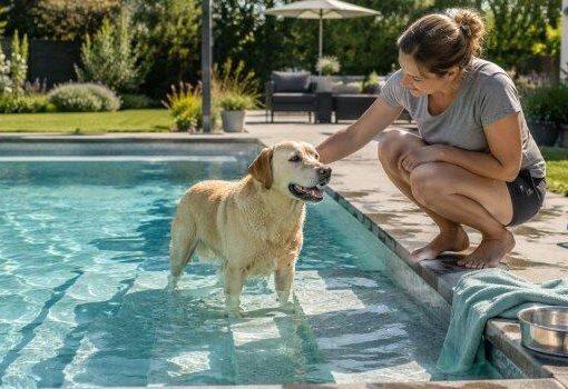 Zu sehen ist Bild 1 zum Beitrag mit dem Thema: Mit dem Hund im Pool