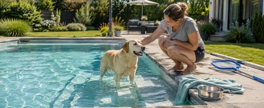 Zu sehen ist Bild 1 zum Beitrag mit dem Thema: Mit dem Hund im Pool